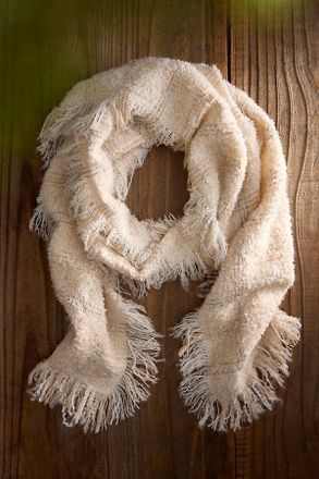 Terrain Checked Fray Fringe Scarf