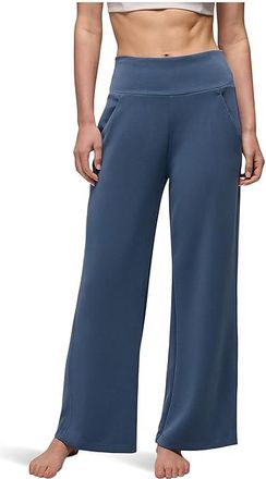 Prana Shea Hot Spell Wide Leg Pants Womens Casual Pants Bluff Blue : LG (Womens 12-14) 29, Modal/Polyester/Spandex