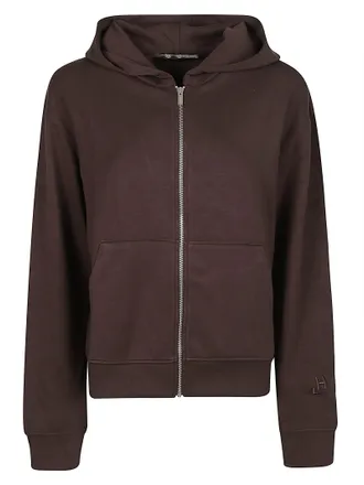 Hinnominate Hoodie Full Zip Cropped Viscose-Blend Sweatshirt