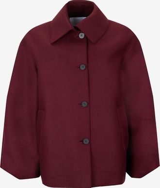 Harris Wharf London Hemdjacke aus gepresster Wolle mit Puff&auml;rmeln