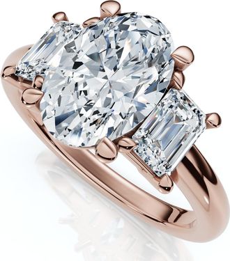 Pompeii3 Certified 2 3/4Ct Jenn Oval Diamond Engagement Ring 14k Gold or Platinum Lab