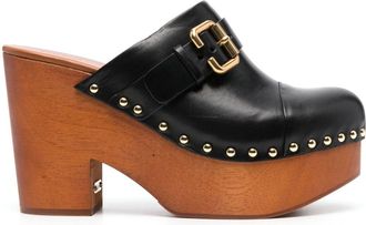 Chloé Jeannette 60mm mules - women - Leather - 40 - Black