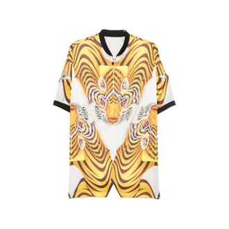 Yohji Yamamoto Tiger-print Short-sleeve Top