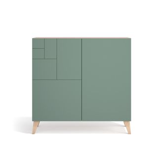 HERDASA Zapatero Modelo Bergen 512, Roble Con Puertas En Color Verde