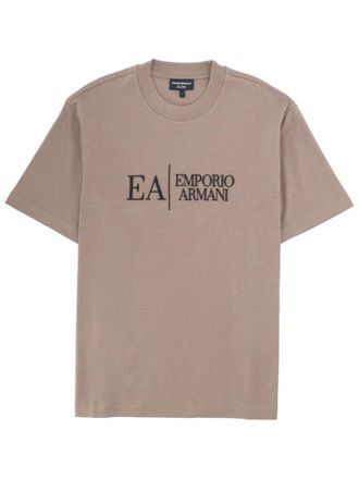 Emporio Armani Brown Graphic Crew Neck T-Shirt