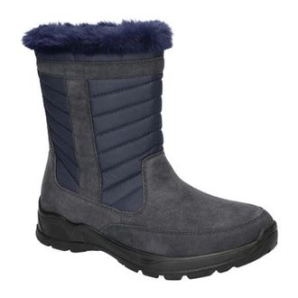 Easy Street Womens Easy Street Frazer Boots Navy Faux fur Lined Mid-Calf ZAP2144