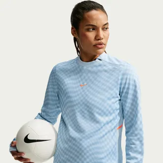 Nike Womens United Academy Dri-FIT Long-Sleeve Soccer Top in Blue | IO9385-441