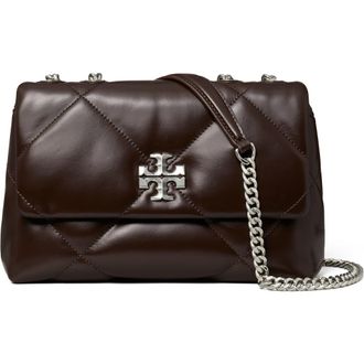 Tory Burch Small Kira Diamond Quilted Convertible Leather Shoulder Bag in Cocoa at Nordstrom