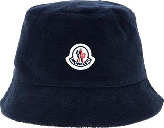 Moncler Logo-Patch Bucket Hat, Size Medium