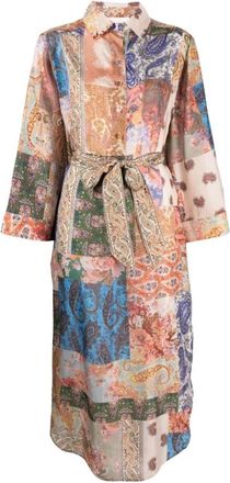 Zimmermann Patchwork Paisley Zijden Overhemdjurk - Dames - Shirt Kleedjes - Veelkleurig - XS - Kleedjes