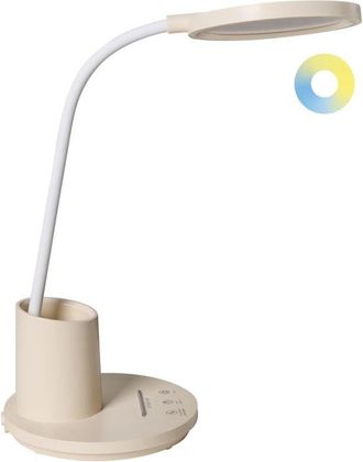 Beliani Lámpara de escritorio LED para oficina ajustable regulador de intensidad continuo modos CCT beige claro Vela