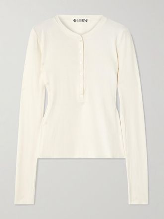 &Eacute;terne Maglia Henley A Coste - Crema