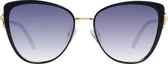 Guess Dames/Dames Glanzende Zonnebril (Zwart/Goud)
