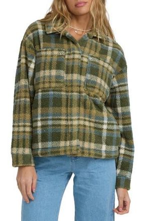 Billabong Sundown High Pile Fleece Shacket in Canteen at Nordstrom Rack, Size X-Large