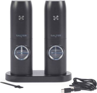 Salter Juego De Molinillo Recargable Salter Bw14373, Negro