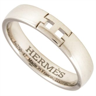 Herm&egrave;s White Gold (18K) Band Ring (Pre-Owned)