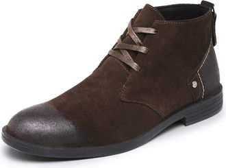 Generic Chelsea Boots Men Retro Casual Dress Suede Leather Cowboy Boot Fashion Prom Party Western Chukka Ankle Boots for Men (Coffee,5.5)