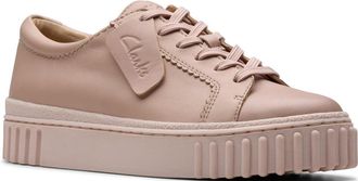 Clarks Womens, Mayhill Walk Sneaker, Light Pink Leather, 9.5 Wide