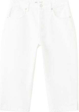 Mango Featuring Hailey Bieber Straight Leg Capri Jeans in White at Nordstrom, Size 10