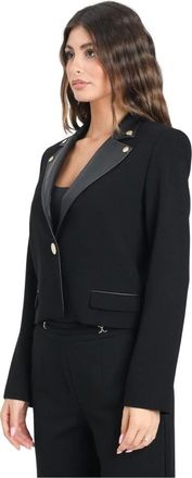 A|X Armani Exchange Jassen, Dames, Zwart, L, Zwarte jas met glamoureuze details