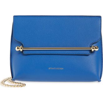 Strathberry Mini Stylist Leather Crossbody Bag in True Blue at Nordstrom