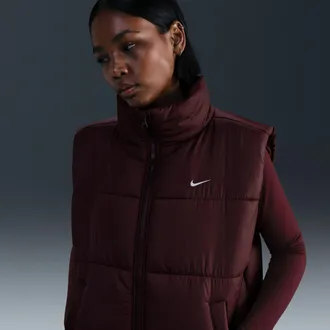 Nike Womens Nike Sportswear Classic Puffer Therma-FIT Loose Vest in Red | FZ5922-652