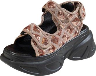 Generic Brown Womens Wedge Sandals with Comfortable Fit, Lightweight Construction, Breathable for Spring and Summer Wear