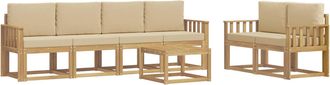 vidaXL Conjunto De Sof&aacute;s De Exterior 7 Uds. Y Beige Vidaxl