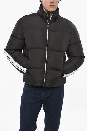 Palm Angels Piumino in Tinta Unita Trapuntato con Banda Laterale a Contr taglia M