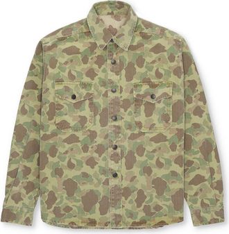 Fortela Kenny Cotton Camouflage Overshirt in Kam at Nordstrom, Size Large