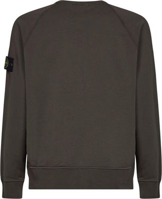 Stone Island Mens Crewneck Cotton Sweatshirt Grey Sweatshirts Sweater