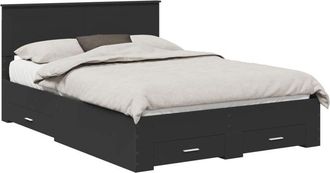 vidaXL Bed Frame with Headboard Black 160 x 200 cm Engineered Wood vidaXL