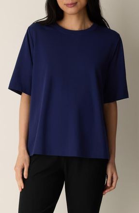 Eileen Fisher Crewneck Relaxed T-shirt in Infty at Nordstrom, Size Xx-Small