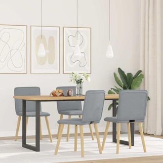 vidaXL Sillas De Comedor 4 Unidades Tela Gris Claro Vidaxl