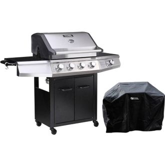 Habitat et Jardin Barbacoa A Gas bingo 5 - 5 Quemadores (1 Lateral) - 15.2kw + Funda De Protecci&oacute;n - Negro