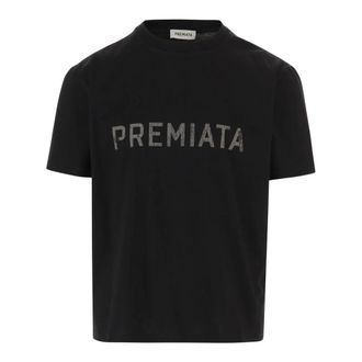Premiata T-Shirts, male, Black, M, Black Cotton T-shirt with Logo Print