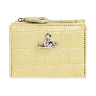 Vivienne Westwood Accessoires, Dames, Groen, ONE Size, Leer, Slim Flap Card Holder