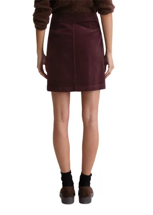 Marc O'Polo Minirock MARC OPOLO, Damen, Gr. 36, schwarz cherry, Obermaterial: 78% Baumwolle, 20% Viskose, 2% Elasthan, gerade kniefrei, R&ouml;cke Minirock, aus Samt