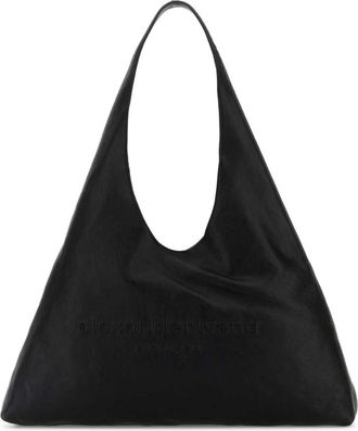 Alexander Wang Tassen, Dames, Zwart, ONE Size, Stijlvolle zwarte leren schoudertas