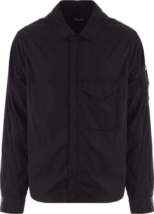 C.P. Company Chrome-R Overshirt met Rits - Heren - Zomerjassen - Zwart - XL - Nylon - Jassen