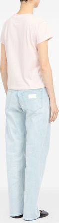 Maison Margiela Logo-Embroidered Cotton T-Shirt - Powder Pink