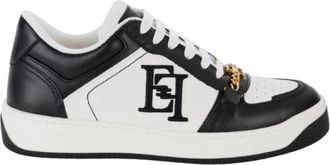 Elisabetta Franchi Witte platte schoenen katoenen veters - Dames - Sneakers - Wit - 40 EU - Katoen - Schoenen