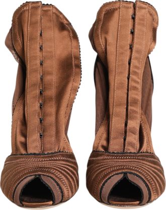 Dolce & Gabbana Brown Bette High Heeled Ankle Boots Womens Shoes (Pre-Owned)