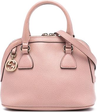 Gucci Pre-owned Gucci Mini Leather GG Charm Dome Satchel Ladies 449661 493492