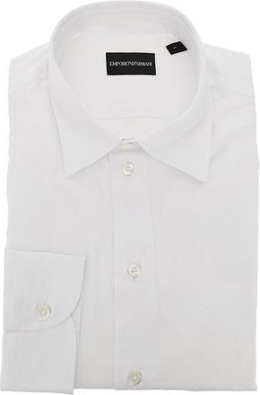Emporio Armani Micro-textured cotton shirt Man XS
