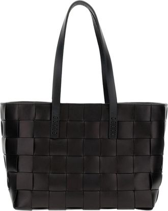 Dragon Diffusion Structured Woven Leather Tote Bag with Integrated Straps