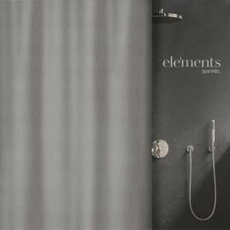 Spirella Cortina De Ducha Poli&eacute;ster Mera 180x200cm Gris Elements De Spirella