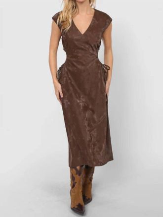 Sadie & Sage New Chapter Vegan Leather Cutout Dress In Dark Brown