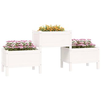 Berkfield Home Planter White 178.5x44x75 cm Solid Wood Pine