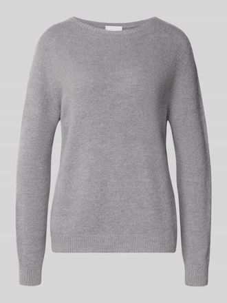 Rich & Royal Strickpullover mit gerippten Abschl&uuml;ssen in Mittelgrau, Gr&ouml;&szlig;e XS